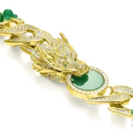 WONG Ⅱ Ridge Iced Jade Beads 15mm Cuban Chain Necklace