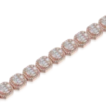 Luxury Baguette Clustered Moissanite Bracelet – 8mm