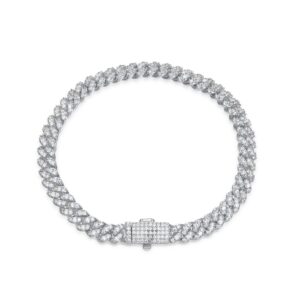 Moissanite Micro Round Cut Cuban Link Bracelet – 6mm