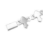 Moissanite Infinity Link Emerald Cut Cross 8mm Bracelet