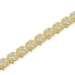 Luxury Baguette Clustered Moissanite Bracelet – 8mm