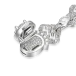 Moissanite Marquise Cut Mix Bottoni Cross Link Chain – 12mm