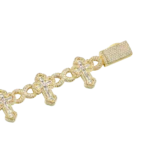 Moissanite Infinity Link Emerald Cut Cross 8mm Bracelet