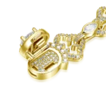 Moissanite Marquise Cut Mix Bottoni Cross Link Chain – 12mm