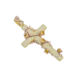 Pavé Set Thorned Rose Cross Moissanite Pendant