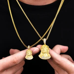 Moissanite Crucifix Blessed Jesus Pendant