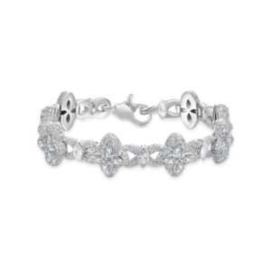 Moissanite Luminous Clover Signature Bracelet - White Diamond