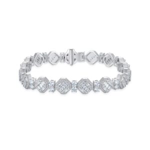 Moissanite Octagon Mix Cut Tennis 8mm Bracelet