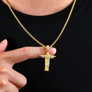 Micro Moissanite Cristo Redentor Pendant
