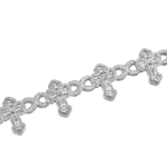 Moissanite Infinity Link Emerald Cut Cross 8mm Bracelet