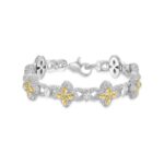 Elegant Moissanite Luminous Clover Bracelet - Yellow Diamond