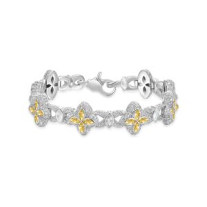 Elegant Moissanite Luminous Clover Bracelet - Yellow Diamond