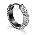 Luxury Round Pavé Moissanite black gold plated Hoop Earrings