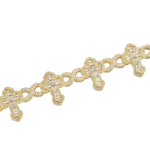 Moissanite Infinity Link Emerald Cut Cross 8mm Bracelet