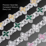 Moissanite Luminous Clover Necklace & Wallet Chain