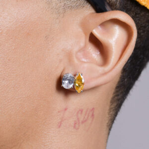 Classic Oval & Marquise White-Yellow Moissanite Earrings