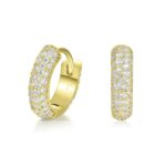 Luxury Round Pavé Moissanite S925 Hoop Earrings