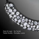 Luxury Round Pavé Moissanite black gold plated Hoop Earrings