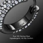 Luxury Round Pavé Moissanite black gold plated Hoop Earrings