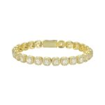 Elegant Moissanite Cushion-Cut Clustered Tennis Bracelet – 7mm