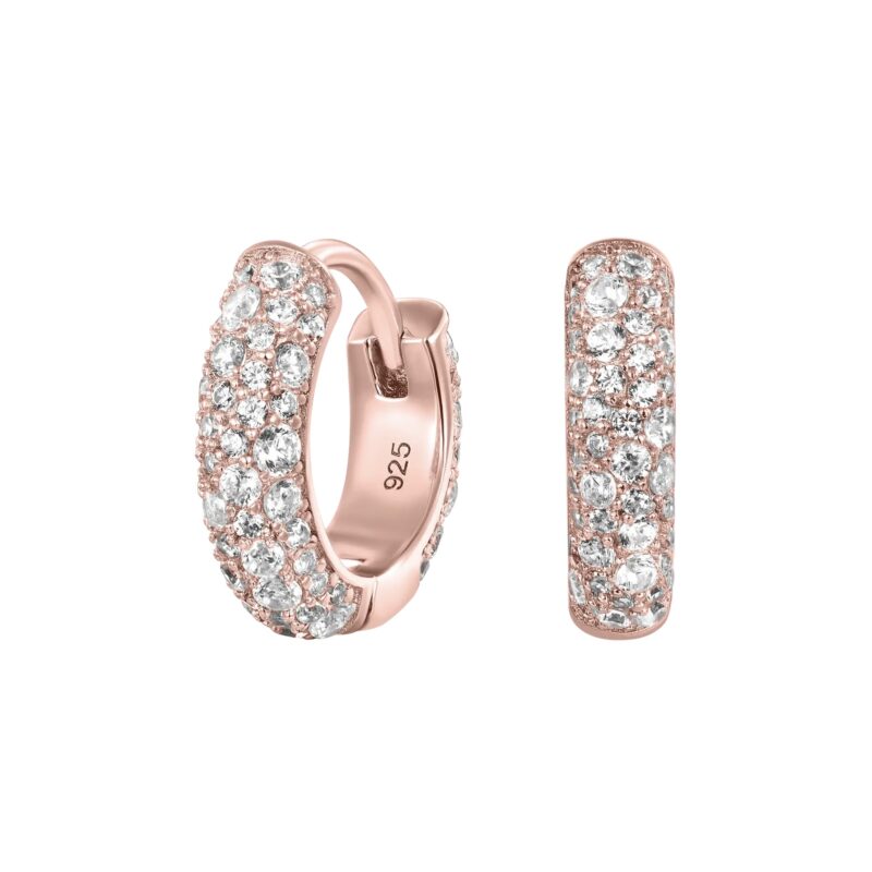 Luxury Round Pavé Moissanite S925 Hoop Earrings