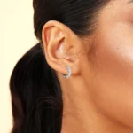 Luxury Round Pavé Moissanite S925 Hoop Earrings