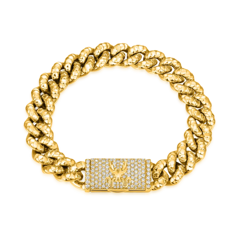 B210005CW07-_1 Premium WONG Dragon 10mm Miami Cuban Bracelet