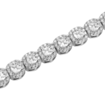 Elegant Moissanite Cushion-Cut Clustered Tennis Bracelet – 7mm