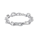 Luxury Twisted Nail Link Bracelet with Moissanite – 10mm