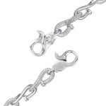 Luxury Twisted Nail Link Bracelet with Moissanite – 10mm