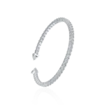 Heartstone 3mm Moissanite Multiple Spring Tennis Bangle Bracelet