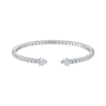 Heartstone 3mm Moissanite Multiple Spring Tennis Bangle Bracelet