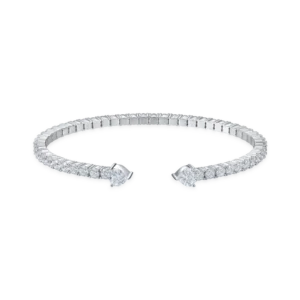 Heartstone 3mm Moissanite Multiple Spring Tennis Bangle Bracelet