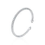 Heartstone 3mm Moissanite Multiple Spring Tennis Bangle Bracelet