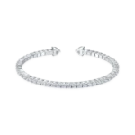 Heartstone 3mm Moissanite Multiple Spring Tennis Bangle Bracelet