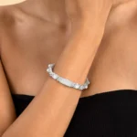 Moissanite Pearl Fully Iced 8mm Cuban Bracelet