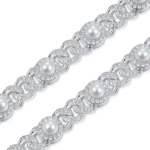 Moissanite Pearl Fully Iced 8mm Cuban Bracelet