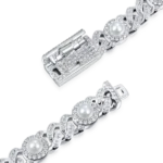 Moissanite Pearl Fully Iced 8mm Cuban Bracelet