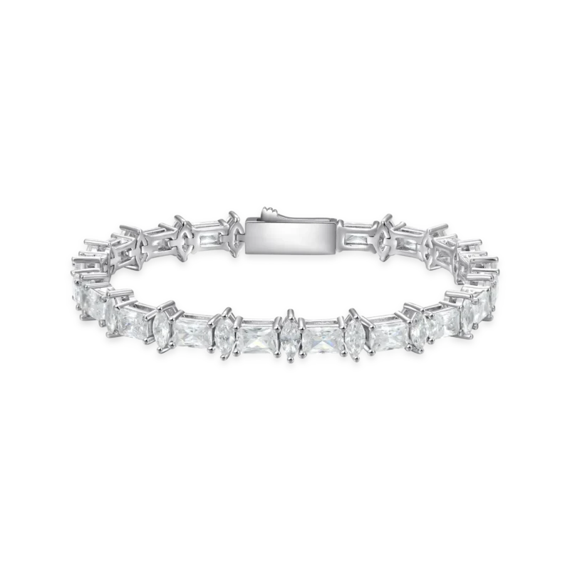 B24040CZW06-1 6mm Moissanite Refined Luster Tennis Bracelet