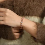 Moissanite Radiant Hearts Entwined 8mm Bracelet