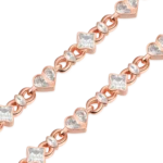 Moissanite Radiant Hearts Entwined 8mm Bracelet