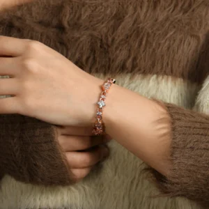 Moissanite Radiant Hearts Entwined 8mm Bracelet