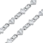 Moissanite Radiant Hearts Entwined 8mm Bracelet