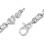 Moissanite Radiant Hearts Entwined 8mm Bracelet