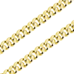Plain 8mm Gold Cuban Link Bracelet with Moissanite