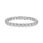 Elegant Moissanite Cushion-Cut Clustered Tennis Bracelet – 7mm
