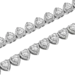 7mm Moissanite Heart-Shaped Cluster Tennis Chain