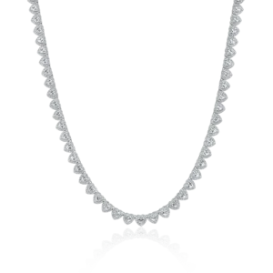 7mm Moissanite Heart-Shaped Cluster Tennis Chain
