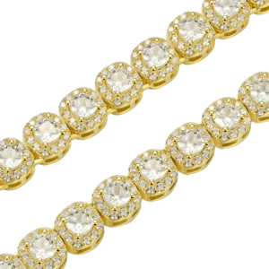 7mm Moissanite Cushion-Cut Cluster Tennis Chain