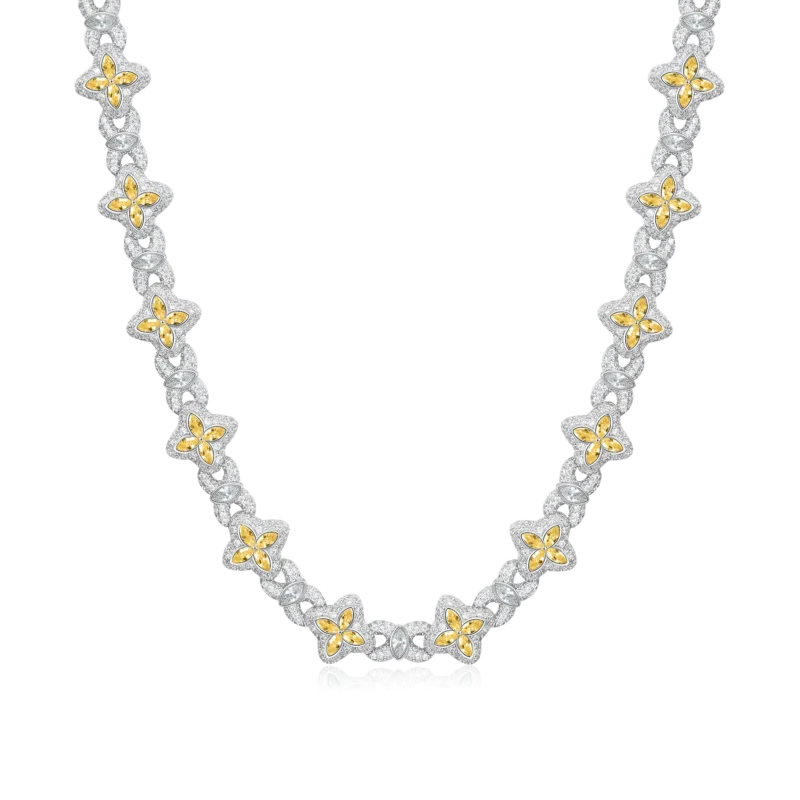 C24044CZW20-1_42111cb0-fd71-4f86-ae24-575873459fe9 Moissanite Luminous Clover Necklace & Wallet Chain